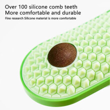 (green, B) Pea Hair Scrubber, Cat Self-Grooming Arch, Itch Relief Toy, Massage Brush, Face Groomer for Pets, with Worm-like Balls Replacement