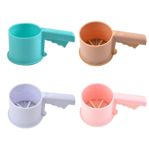 Portable handheld semi-automatic flour sifter baking tool (pink) 1