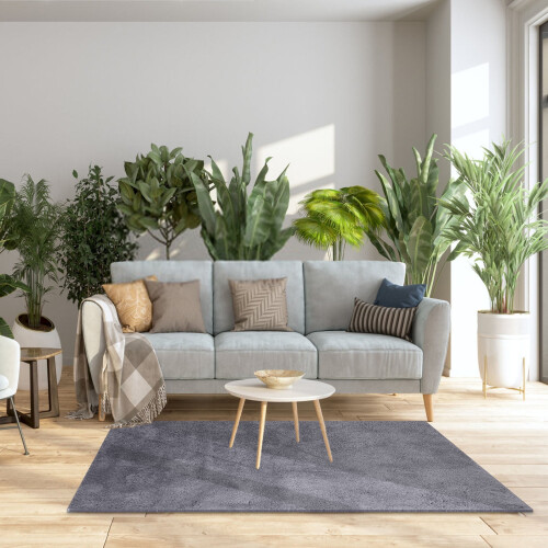 European solid color living room rug thickened washable 2