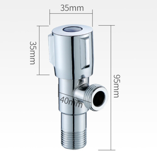 Stainless Steel Angle Valve Single Handle Electroplating Wire Drawing Angle Valve,Three Round Plated Cold Water 2