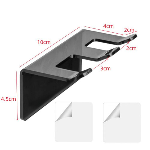1pc Self-Adhesive Acrylic Bathroom Wall Razor Storage Stand 1