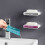Double-layer drainable soap dish, no-drill wall-mounted creative drainable shelf for bathroom (transparent green) 5