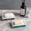 Double-layer drainable soap dish, no-drill wall-mounted creative drainable shelf for bathroom (transparent green) 6