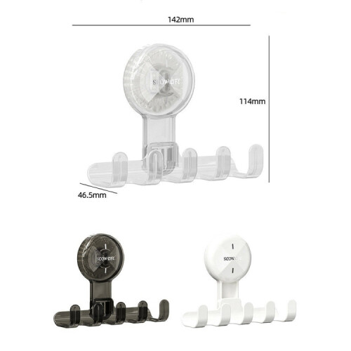 Multifunctional suction cup hook for household use, non-marking adhesive hook (transparent grey). 1