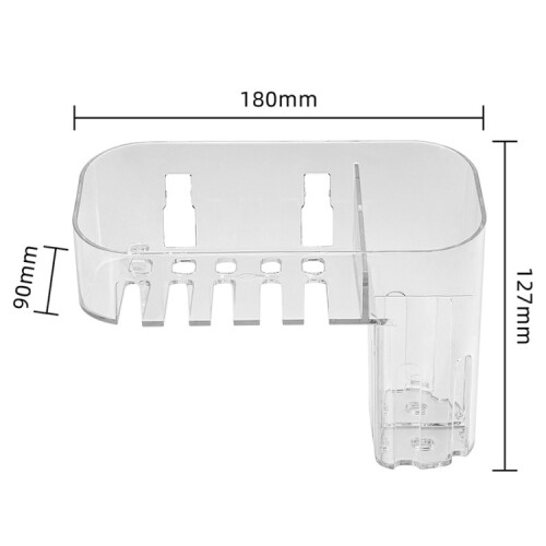 Magic Sticker Plastic Toiletry Makeup Storage Box Transparent Home Creative Organizing Box,Specification: Shallow Style 1