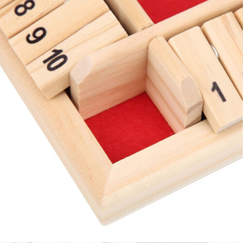 Ξύλινο παιχνίδι ζαριών Shut the Box 4 όψεων με 10 αριθμούς, επι 1