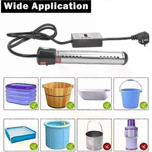 Scaldabagno a immersione da 3000 W con timer, compatibile con sistemi di riscaldamento per piscine e 2