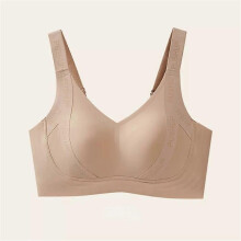 (95, sink color) Rabbit Ear Cup Big Chest Small Underwear Womens Summer Thin Style No Steel Ring Anti-sagging Seamless Sports Bra