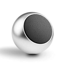 (Silver) Plug-in Bluetooth-compatible Speaker Portable Small Steel Cannon Metal Heavy Subwoofer Outdoor Mini Bluetooth-compatible Speaker