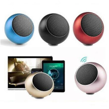 (Blue) Plug-in Bluetooth-compatible Speaker Portable Small Steel Cannon Metal Heavy Subwoofer Outdoor Mini Bluetooth-compatible Speaker