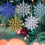 Light Blue Snowflake Ornaments Plastic Glitter 6 Pack 4