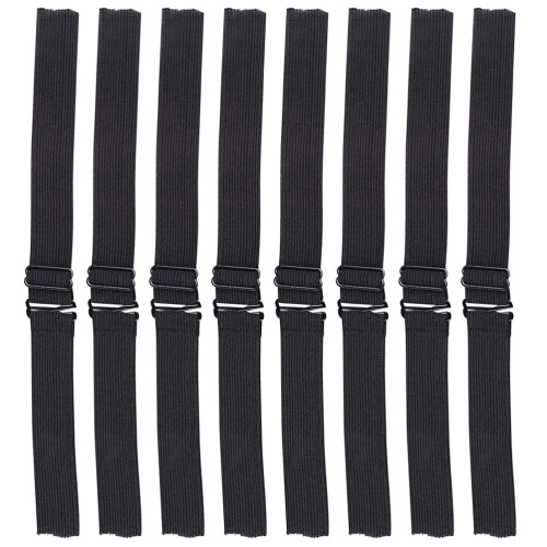 8St Zwarte Elastische Pruikband Verstelbare Polyester Hoofdband 2