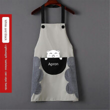 (E) Kitchen Household Apron Anti-fouling Hand-wiping PVC Waterproof Apron Dirt-resistant High-value Food Apron Oil-proof