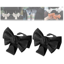 (black) 2 pcs Bowknot Design Car Seat Back Hooks,Multipurpose Automotive Organize Decoration