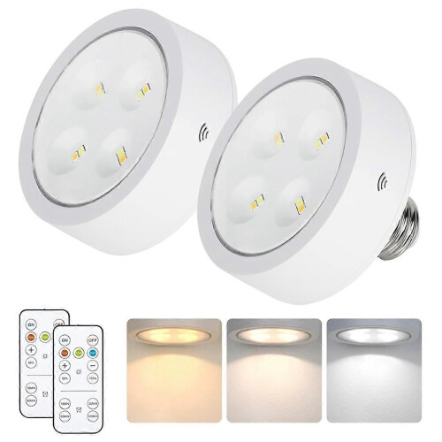 Screw in LED Puck Lights with Remote, with E26 Socket for Wall Sconce 1