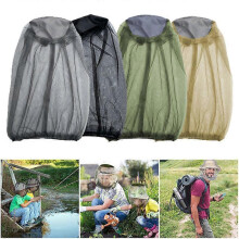 (grey) 20Pcs Outdoor Fishing Hat Anti Mosquito And Insect Bite Mesh Hat Protects Head And Face Camping Travel Hat Durable Protective Tool