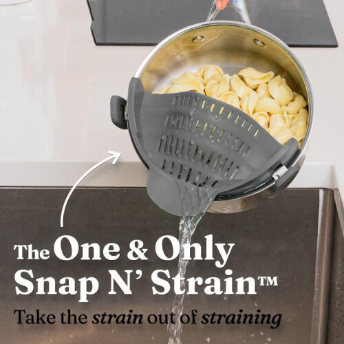Silicone Pasta Strainer Wide Mouth Colander(Gray) 1