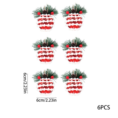 Christmas Ball Ornaments Flocked Suede 6pcs 2