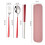 3pcs / Set Portable Stainless Steel Tableware Creative Set Chopsticks Spoon compatiblek Gift,Red 2