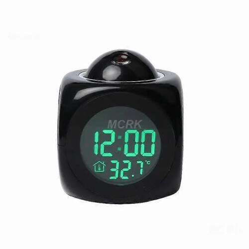 (black) Voice Talking  Temperature LED Wall Ceiling Clock Projection Multi-function Projection Alarm Clock Digital Home