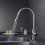 Pull-Out 3 Modes Kitchen Faucet Hot/Cold Water Mixer Tap With Base(Brushed Silver) 2