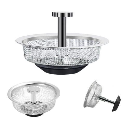 Anti-clogging Stainless Steel Filter compatible Kitchen Sink Sewer, Random Handle Style Delivery(Dense Net) 1