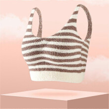 (M, brown) Reversible Warm Velvet Thermal Underwear Bustier Cups One Piece Bustier Sleep Bra