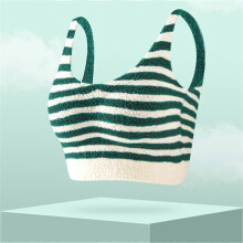 (L, green) Reversible Warm Velvet Thermal Underwear Bustier Cups One Piece Bustier Sleep Bra