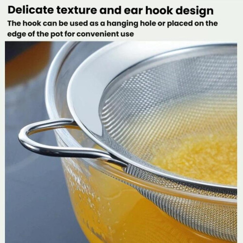 Single Hook Strainer Spoon 304 Stainless Steel Filter Mesh,12cm 2