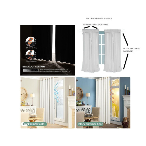 Adam Turquoise Blackout Curtains 2 Panels 95" 1