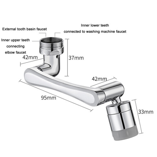 Faucet Robot Arm Universal Extender 1080 Degree Lifting Aerator,Single Outlet 2