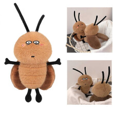 (14cm, Round eyed cockroach) Creative Cockroach Doll Doll Funny Ugly Cute Plush Toy Funny Birthday Gift