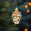 Pinecone Christmas Ornament Plastic Beige 6 pcs 3