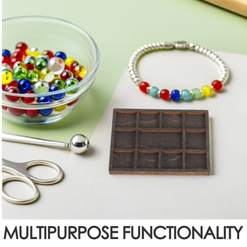 2Pièces Mini Présentoir Bois Café 11 Compartiments Pour Bijoux 2