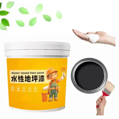 (black) Waterproof Water-Based Epoxy Floor Paint, Quick-Dry Anti-Slip Floor Paint