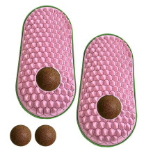 (pink, B) Pea Hair Scrubber, Cat Self-Grooming Arch, Itch Relief Toy, Massage Brush, Face Groomer for Pets, with Worm-like Balls Replacement
