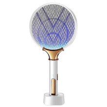 (white) Rechargeable Electric Mosquito racket Killer Electric fly swatter fryer flies Cordless Battery Power Bug Zapper Insects Racket