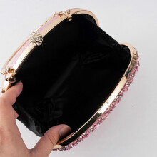 (red) Women Dinner Bag Fashion New Sunflower Inlaid Diamond Banquet Hand Bag Dress Evening Bag