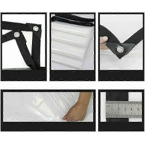 2025 Latest Model Transparent Waterproof Tarpaulin with Eyelets, Multi-Purpose 2