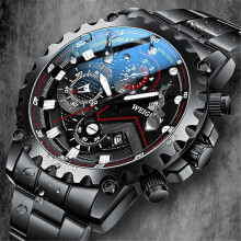 (Black steel black background) High Quality Trendy Watches Mens Watch Smart Device Watch Mechanical Watch