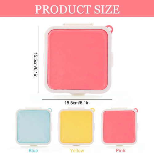 Sandwich Bread Fresh-keeping Storage Box Silicone Portable Take-out Lunch Box(Pink) 2