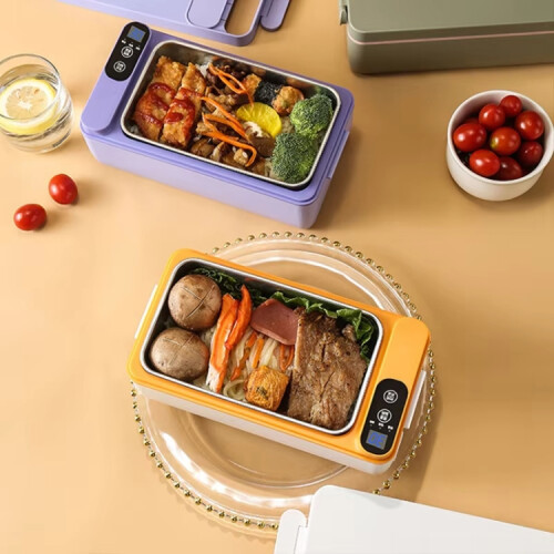 1000ml Wireless Heating Lunch Box USB Rechargeable Bento Box (Yellow) 1