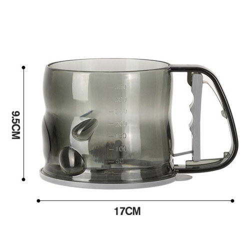 Kitchen Handheld Semi-Automatic Flour Sifter Baking Assistant Powder Sieving Tool(Tea Gray) 2