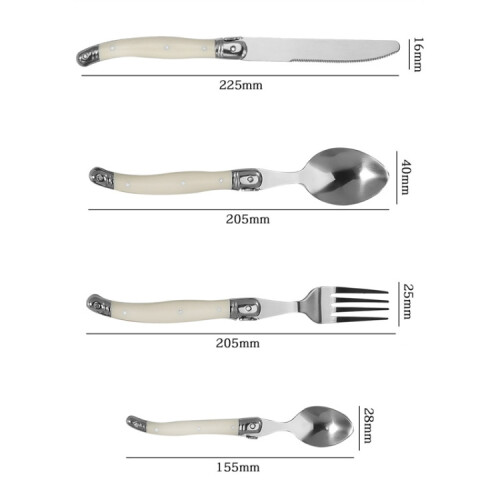 Stainless Steel Knife compatiblek Spoon Set Plastic Handle Western Tableware, 6 Tea Spoons 2