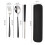 3pcs Portable Stainless Steel Tableware Creative Set Chopsticks Spoon compatiblek Gift, 2