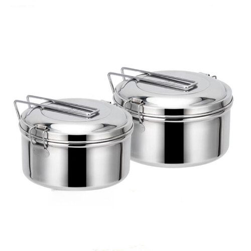 14cm Single Layer 304 Stainless Steel Round Lunch Box 2