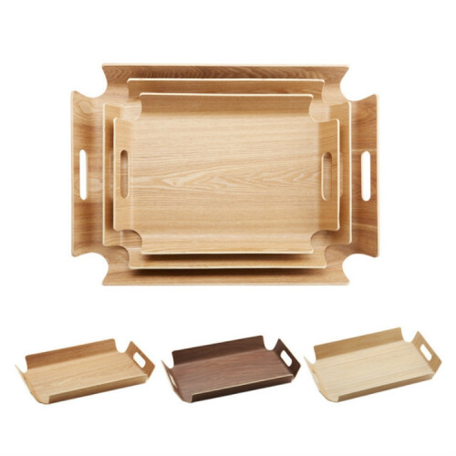 Wooden Dinner Plate Serving Plate Pastry Tray, 2