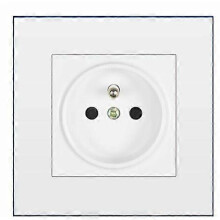 European Union European Socket 16A French Socket Round 2 Holes 2P+T White Panel