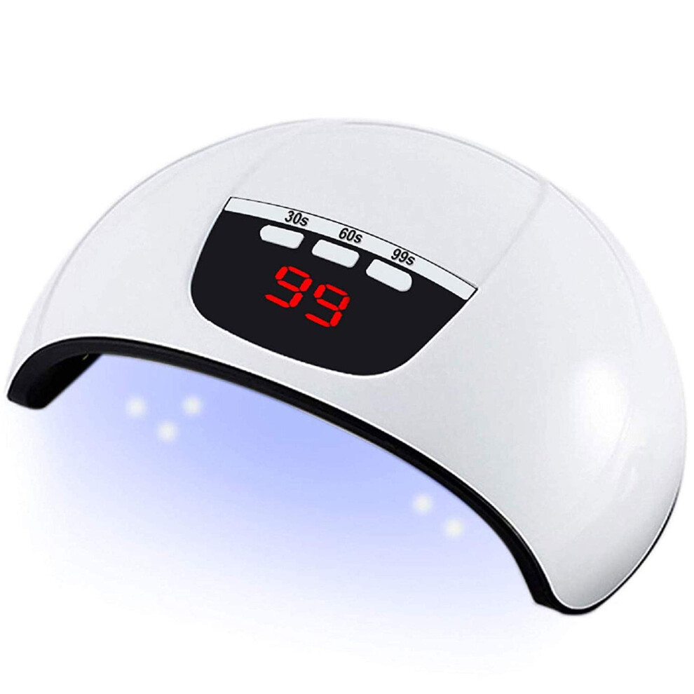UV LED Nail Lamp 54W Gel Nail Dryer with Triple Timer LCD Display and Smart Sensor for Salon Home