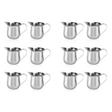 12-pak mini-flødekander i rustfrit stål 90 ml